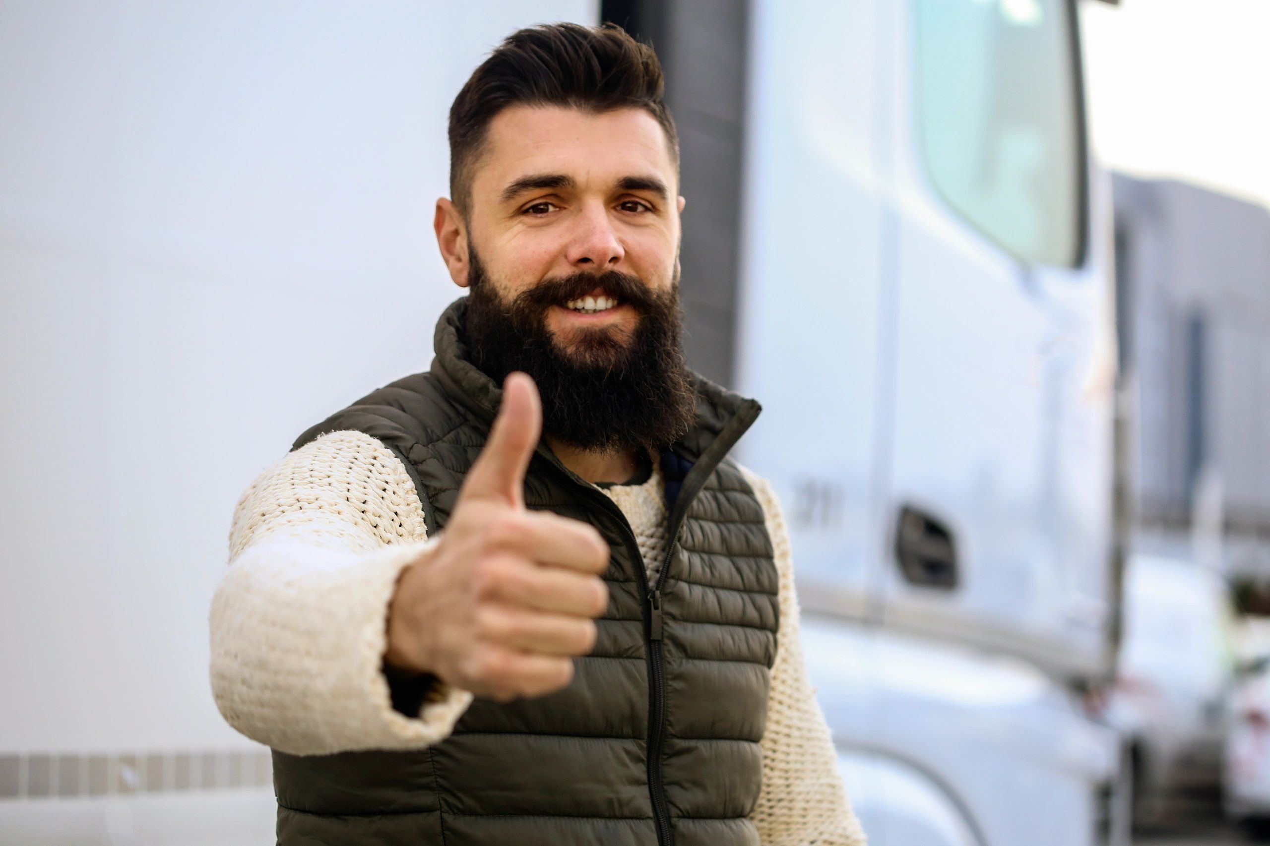 happy truck driver testimonial