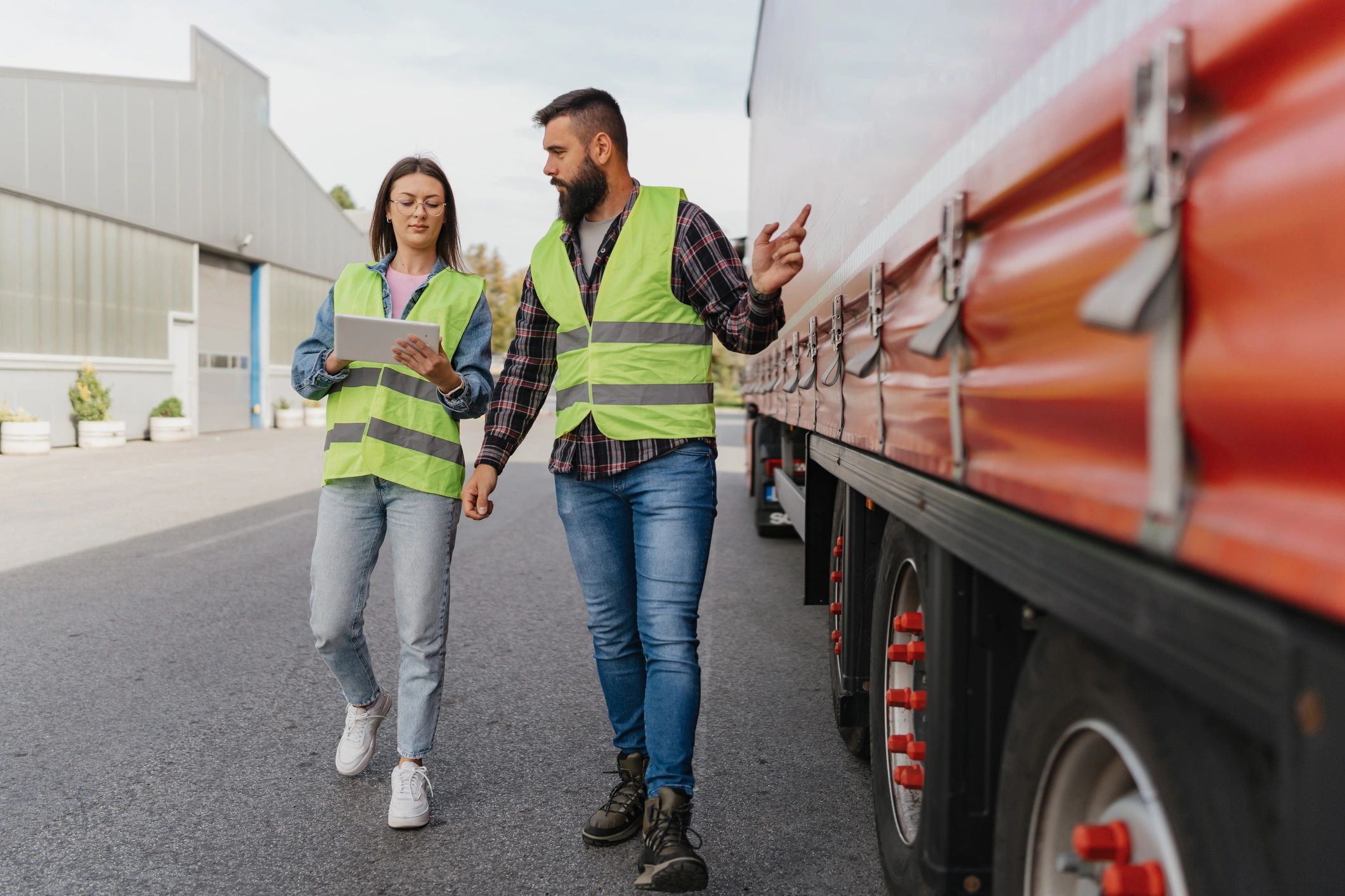 modern trucking logistics team